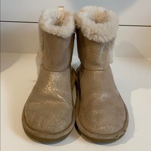 Gold shimmer boots for girls size 12
